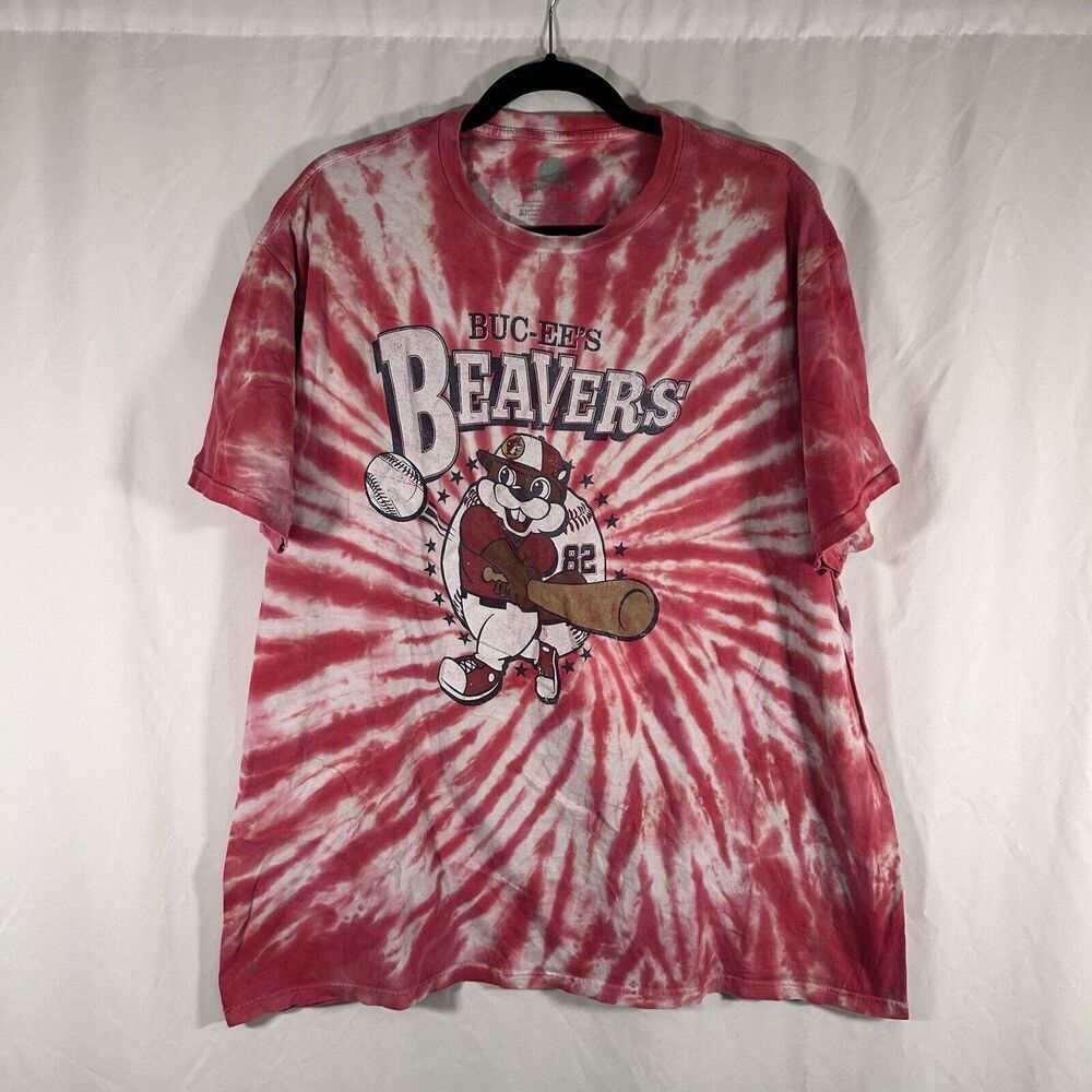 Bucees T Shirt Unisex XL Red Tie Dye Short Sleeve Crew Neck 100% Cotton - Picture 1 of 8